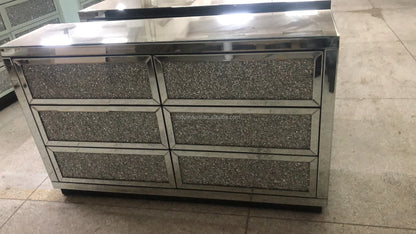 6 Drawer Mirrored Cabinet