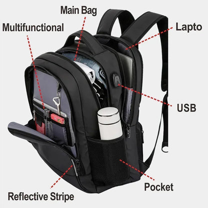 SWISS Men Laptop Backpack Waterproof Anti Theft USB Bag Large Capacity Fashion School Backpack Travel Backpack Back Pack Mochila