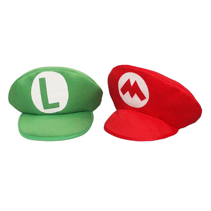 Super Marios Bros Luigi Cartoon Cosplay Hat Classic toys Anime Figure Halloween Funny Clothes Unisex Kids Adult Cap Party Gift