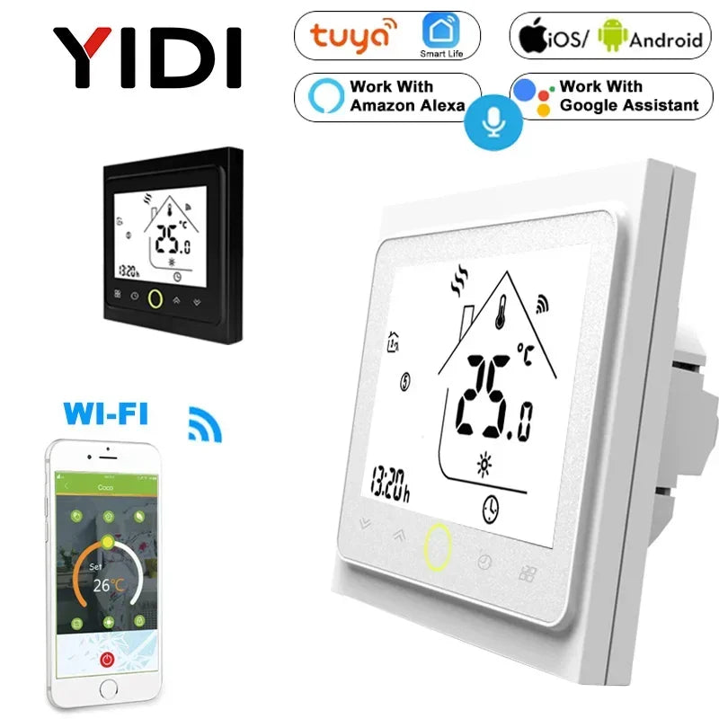 Tuya WIFI Smart Touch Thermostat Water Electirc Floor Heating Water Gas Boiler Temperature Controller Programmable Zigbee Alexa