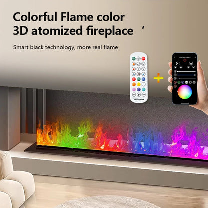 Smart Home Flame Steam LED Color Flame TV Wall Decorative flame Mobile APP control 3D water steam electrical flame