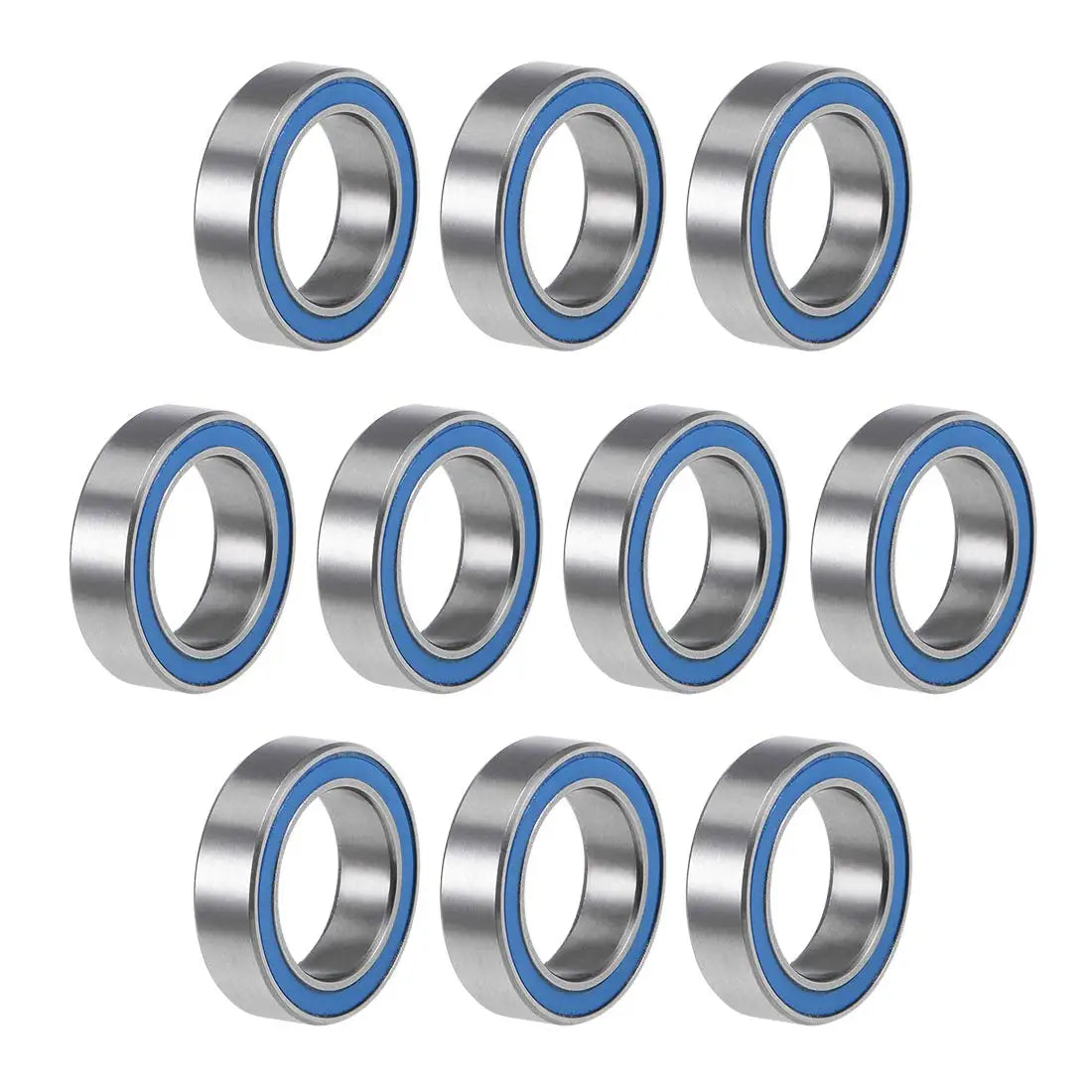 10PCS Rubber seal Deep Groove Ball Bearing