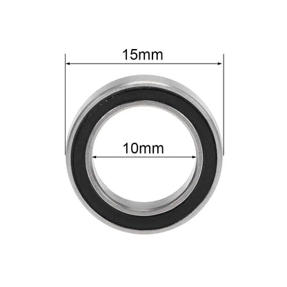 10PCS Rubber seal Deep Groove Ball Bearing