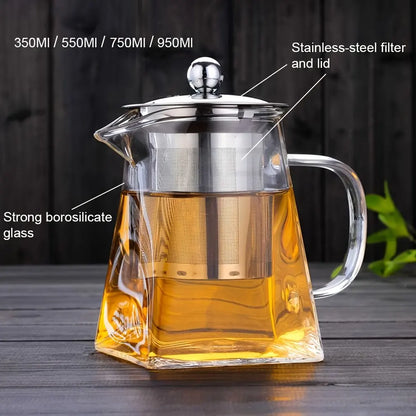 350-950ml Glass Tea pot Teapot With Infuser