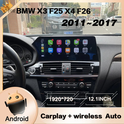 Android Screen Radio Multimedia Carplay For BMW X3 F25 X4 F26 2011 2012 2013 2014 2015 2016 2017 GPS Audio Stereo Unit Auto cic