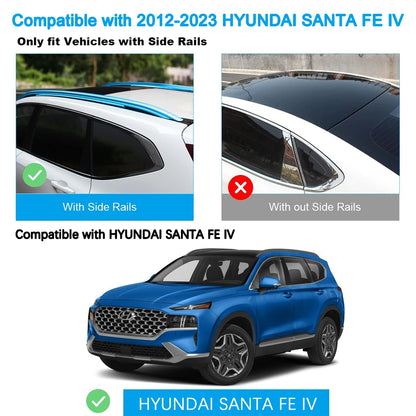 HYUNDAI SANTA FE [2012-2023]  Aluminum Alloy Side Bars Cross Rails Roof Rack Luggage