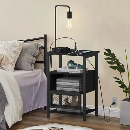 2PCs Modern Nightstand End Table Side Table w/USB Ports