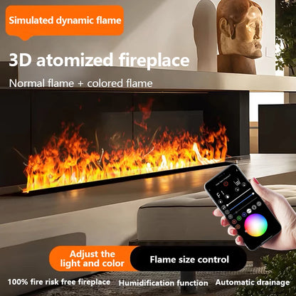 Smart Home Flame Steam LED Color Flame TV Wall Decorative flame Mobile APP control 3D water steam electrical flame