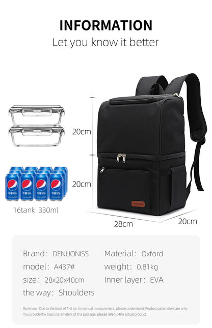 Double Layer Insulated Soft Cooler Backpack