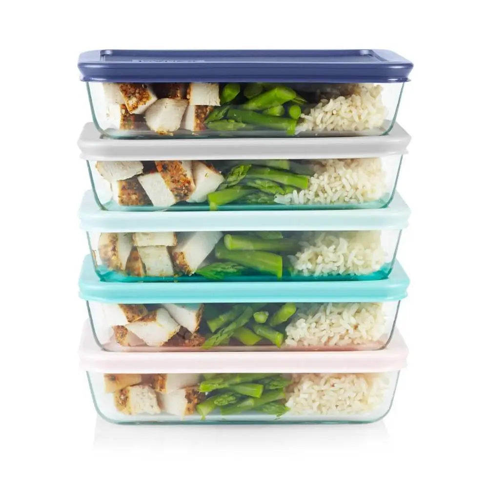 Glass Meal Prep Containers Set of 5