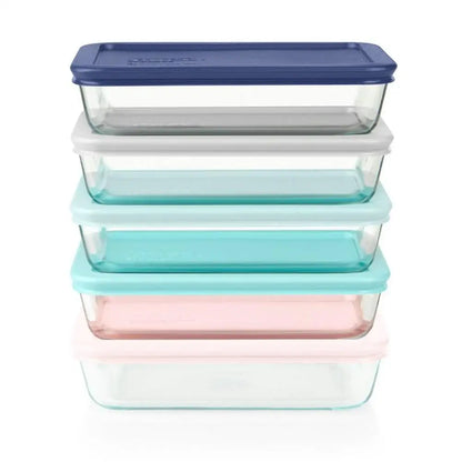 Glass Meal Prep Containers Set of 5