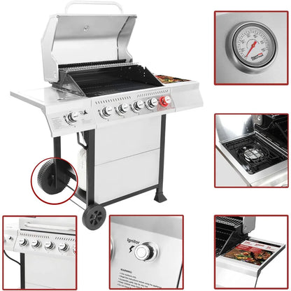 5-Burner Stainless Steel Propane Grill 64,000 BTU