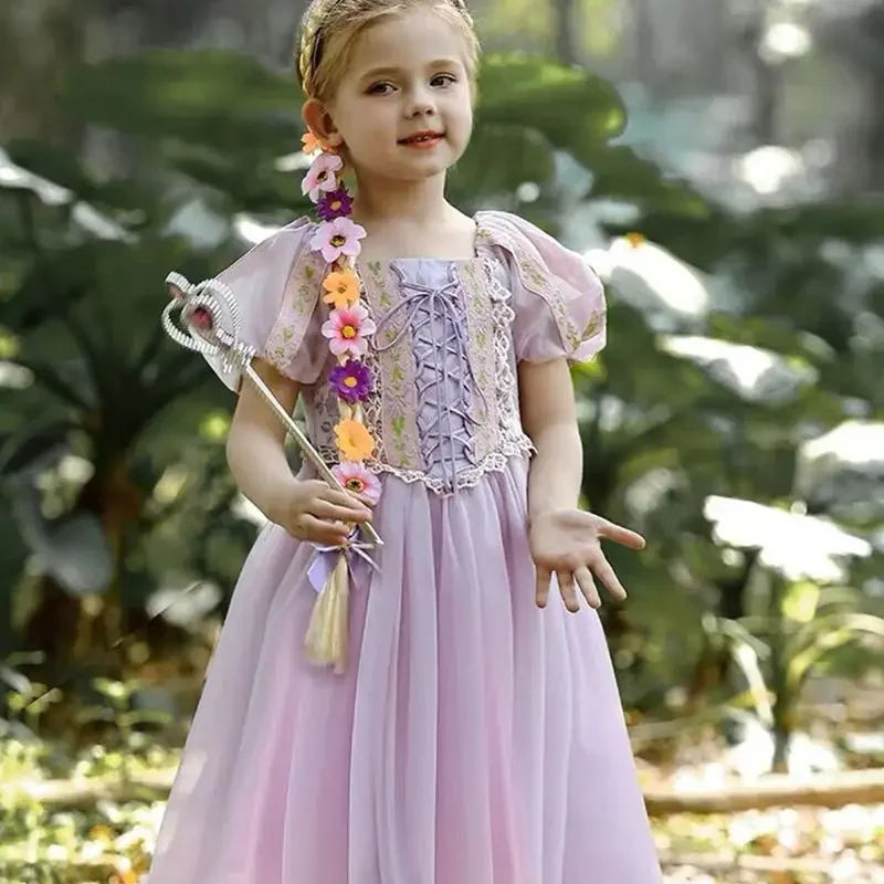 Summer Princess Flower Girl Dresses Ball Gown Baby Girls Couture Birthday Outfit Wedding Party Short sleeve Dresses Costumes