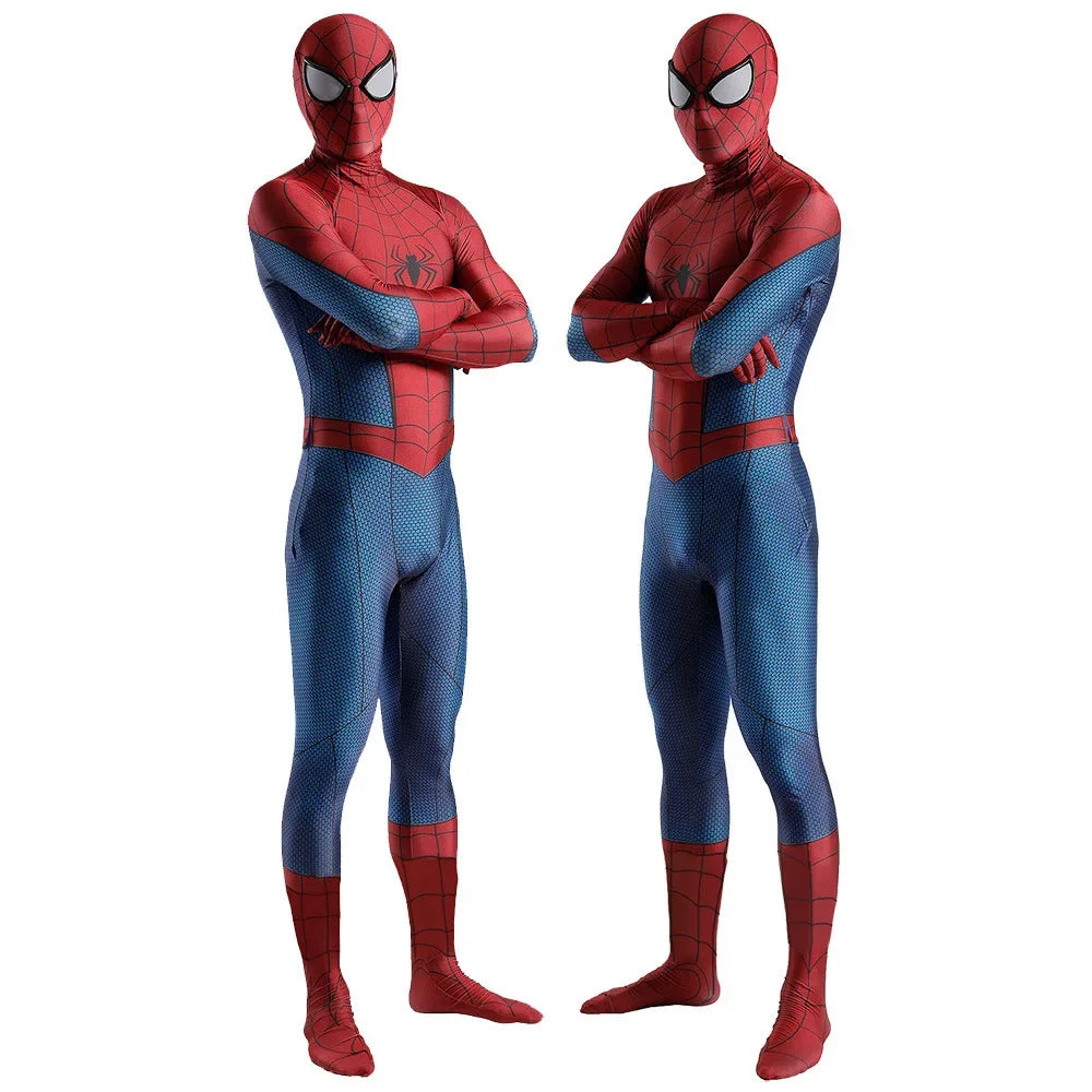 Marvel Superhero Spider-Man Cosplay Costume Bodysuit with Detachable Mask Spandex Zentai Jumpsuit Suit for Adults Kids Gift